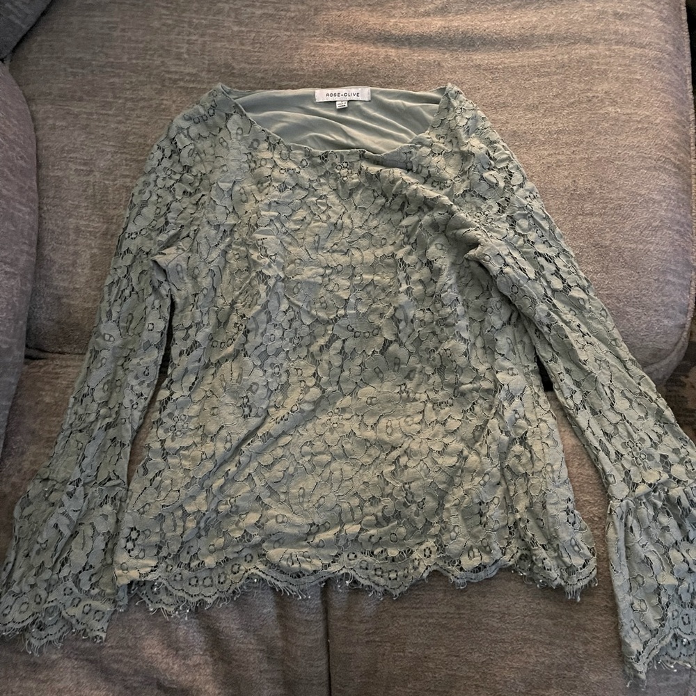 Beautiful lace green blouse